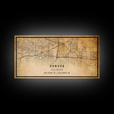 Denver map print poster canvas, Colorado map print poster canvas, Denver city map print poster canvas, framed road map art, office decor