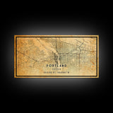 Portland Oregon Street Map, Framed Canvas Art, Oregon United States Road Map Wall Art, Office Wall Art, Portland Wall Decor for Office