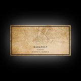 Budapest Hungary map print poster or framed canvas, Budapest map print poster canvas, Budapest map print poster canvas, Vintage Travel Art