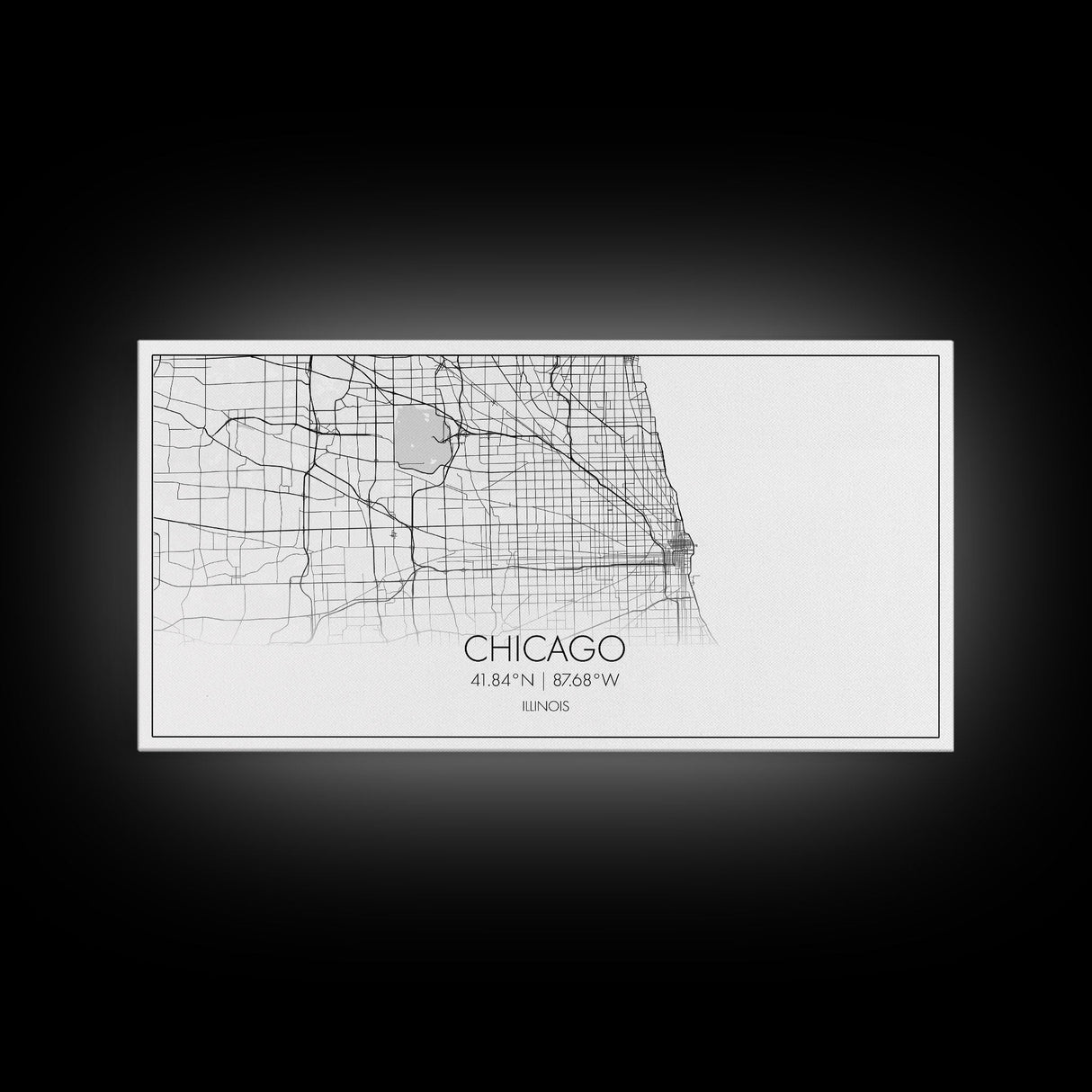 Chicago Street Map, Illinois Map, Map Print, Modern Art, Wall Art, Canvas Art, Apartment Décor, Housewarming Gift, Dorm Wall Art, Office Art