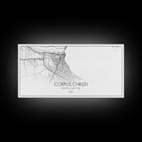 Corpus Christi Street Map, Texas Map, Map Print, Minimalist Art, Wall Art, Canvas Art, Homeschool Gifts, College Dorm Décor, Tiny Home Décor
