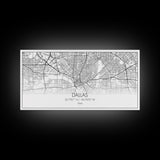 Dallas Street Map, Texas Map, Map Print, Minimalist Art, Wall Art, Canvas Art, Patriotic Décor, Boys Room Décor, Tiny House Gift, Home Décor