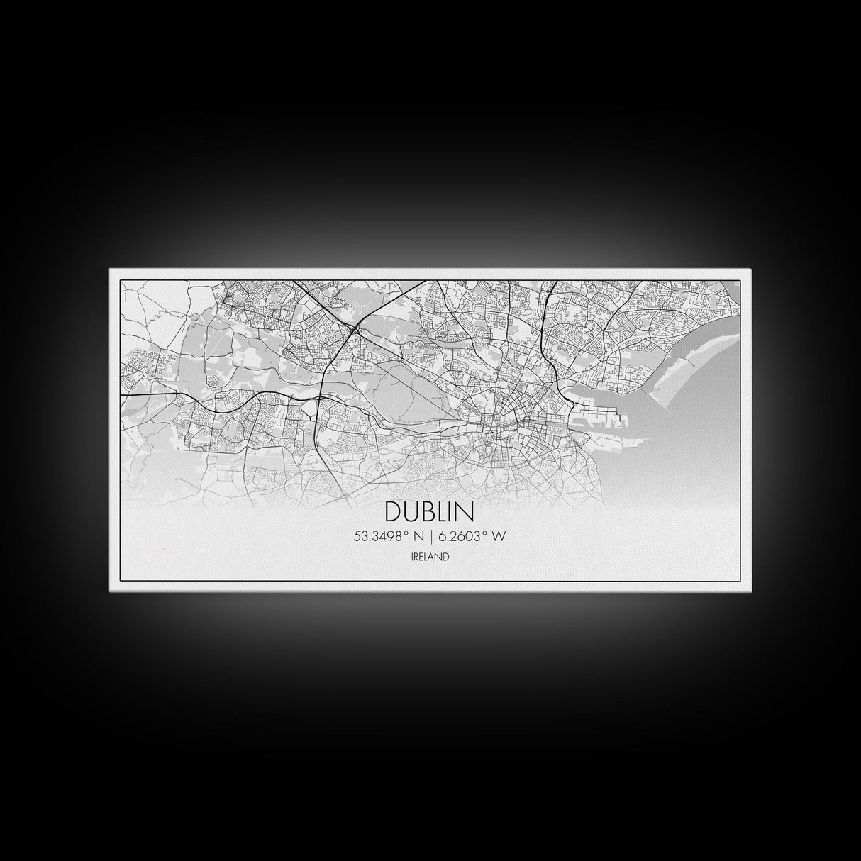 Dublin Street Map, Ireland Map, Map Art, Minimalist Art, Wall Art, Canvas Art, Game Room Décor, Man Cave Wall Décor, Industrial Décor