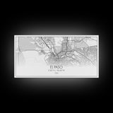 El Paso Street Map, Texas Map, Map Art, Minimalist Art, Wall Art, Canvas Art, Dorm Room Décor, Unique Room Décor, Father Gift, Prints