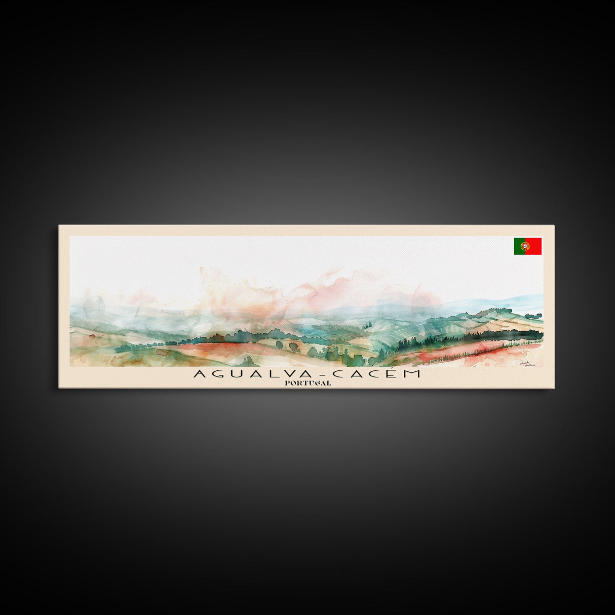 Agualva Portugal Wall Art, Panoramic Travel Poster, Panoramic Framed Canvas Print, City Wall Art, Wall Hanging Home Decor, Travel Art