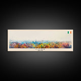 Cork Ireland Panoramic Travel Poster, Framed Canvas Print or Metal Wall Art, Travel Art, Home Decor, Panoramic Painting, Midcentury Art