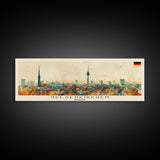 Gelsenkirchen Germany Panoramic Travel Poster, Framed Canvas Print or Metal Wall Art, Travel Art, Home Decor, Panoramic Painting, Midcentury Art