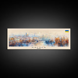 Kaluga Russia Panoramic Travel Poster, Framed Canvas Print or Metal Wall Art, Travel Art, Home Decor, Panoramic Painting, Midcentury Art