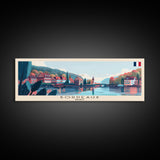 Bordeaux France Panoramic Travel Poster, Framed Canvas Print or Metal Wall Art, Travel Art, Home Decor, Panoramic Painting, Midcentury Art