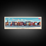 Bydgoszcz Poland Travel Art, City Art, Framed Canvas Print or Metal Wall Art, Europe Travel Poster, Panoramic Wall Art, Extra Wide Wall Art