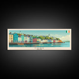 Cork Ireland Panoramic Travel Poster, Framed Canvas Print or Metal Wall Art, Travel Art, Home Decor, Panoramic Painting, Midcentury Art