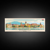 Debrecen Hungary Panoramic Travel Poster, Framed Canvas Print or Metal Wall Art, Travel Art, Home Decor, Panoramic Painting, Midcentury Art