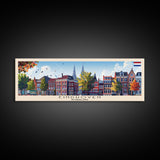 Eindhoven Netherlands Panoramic Travel Poster, Framed Canvas Print or Metal Wall Art, Travel Art, Home Decor, Panoramic Painting, Midcentury Art