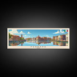 Ferrara Italy Travel Art, City Art, Framed Canvas Print or Metal Wall Art, Europe Travel Poster, Panoramic Wall Art, Extra Wide Wall Art