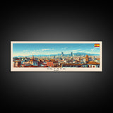 Getafe Spain Panoramic Travel Poster, Framed Canvas Print or Metal Wall Art, Travel Art, Home Decor, Panoramic Painting, Midcentury Art