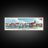 Horsens Denmark Travel Print Wall Art, Panoramic City Art, Travel Art, Wall Decor, Vacation Gift, Framed Canvas Print Or Metal Art
