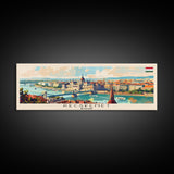 Kecskemet Hungary Wall Art, Panoramic Travel Poster, Panoramic Framed Canvas Print, City Wall Art, Wall Hanging Home Decor, Travel Art