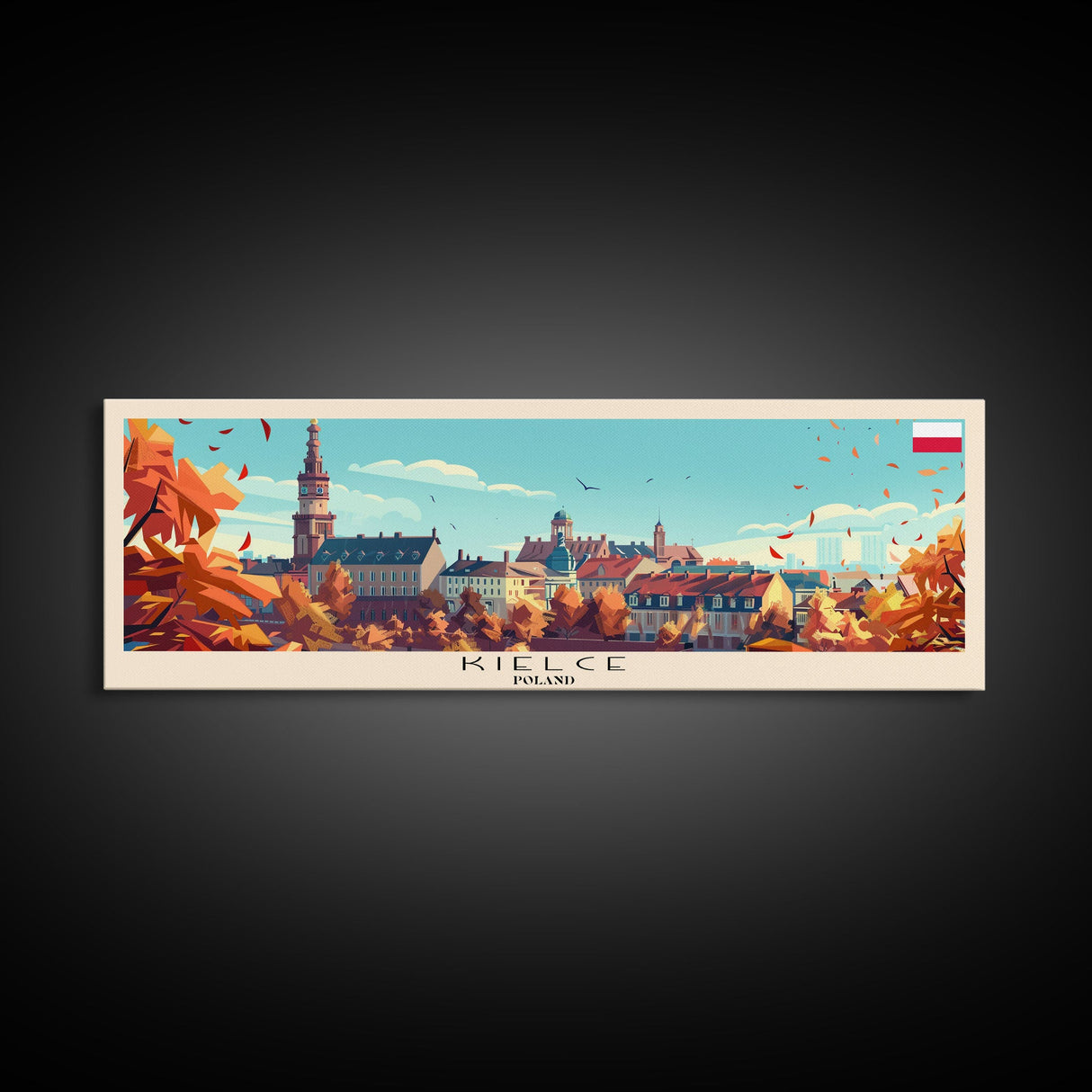 Kiel Germany Panoramic Travel Poster, Framed Canvas Print or Metal Wall Art, Travel Art, Home Decor, Panoramic Painting, Midcentury Art