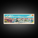 Madrid Spain Panoramic Travel Poster, Framed Canvas Print or Metal Wall Art, Travel Art, Home Decor, Panoramic Painting, Midcentury Art