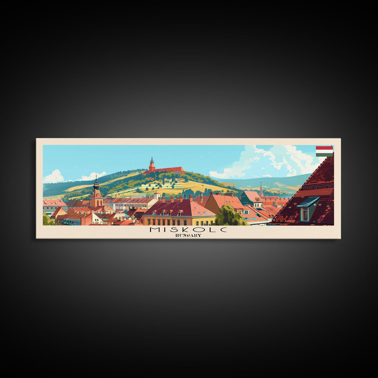 Miskolc Hungary Wall Art, Panoramic Travel Poster, Panoramic Framed Canvas Print, City Wall Art, Wall Hanging Home Decor, Travel Art