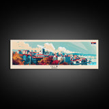 Niš Serbia Panoramic Travel Poster, Framed Canvas Print or Metal Wall Art, Travel Art, Home Decor, Panoramic Painting, Midcentury Art