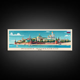 Nizhny Novgorod Panoramic Travel Poster, Framed Canvas Print or Metal Wall Art, Travel Art, Home Decor, Panoramic Painting, Midcentury Art