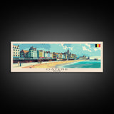 Ostend Belgium Panoramic Travel Poster, Framed Canvas Print or Metal Wall Art, Travel Art, Home Decor, Panoramic Painting, Midcentury Art
