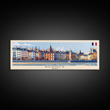 Rennes France Panoramic Travel Poster, Framed Canvas Print or Metal Wall Art, Travel Art, Home Decor, Panoramic Painting, Midcentury Art
