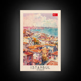 Istanbul Turkey Bosphorus Art Print, Beautiful Canvas Print for Home Decor, Travel Poster for Living Room Wall Art, Turkish Cultural Scene