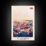Klaipeda Lithuania Port City View, Framed Canvas Print, Travel Poster, Wall Art, Bedroom Decoration, Coastal Urban Scene, Nautical Artwork