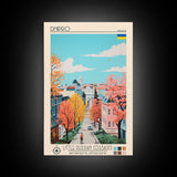 Dnipro Ukraine Travel Poster Framed Canvas Print, Midcentury Modern Art, Pop Art Wall Decor, Home Decor, Vacation Gift, Living Room Art