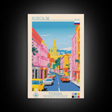 Podolsk Russia Travel Poster Framed Canvas Print, Midcentury Modern Art, Pop Art Wall Decor, Home Decor, Vacation Gift, Office Art