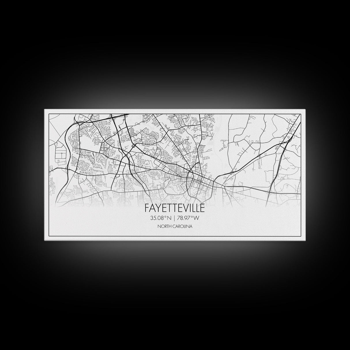 Fayetteville Street Map, North Carolina Map, Map Art, Minimalist Art, Wall Art, Canvas Art, Gift For Parents, Girls Room Décor, Cabin Décor