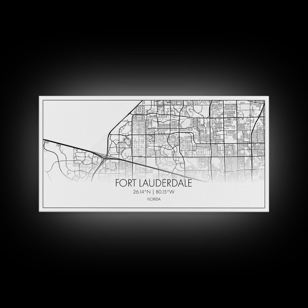 Fort Lauderdale Map, Florida Map, Map Art, Minimalist Art, Wall Art, Canvas Art, Gift For Newlyweds, Boys Room, Billiard Room Décor, Prints