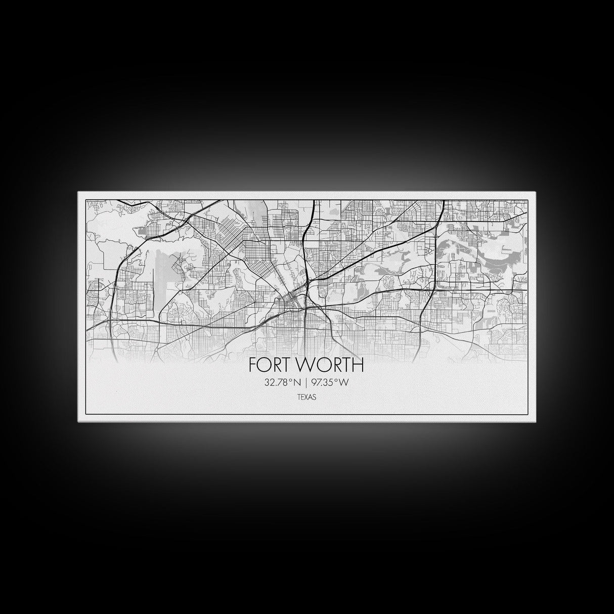 Fort Worth Map, Texas Map, Map Art, Minimalist Art, Wall Art, Canvas Art, Lake House Décor, RV Wall Décor, Birthday Gift, Office Wall Print