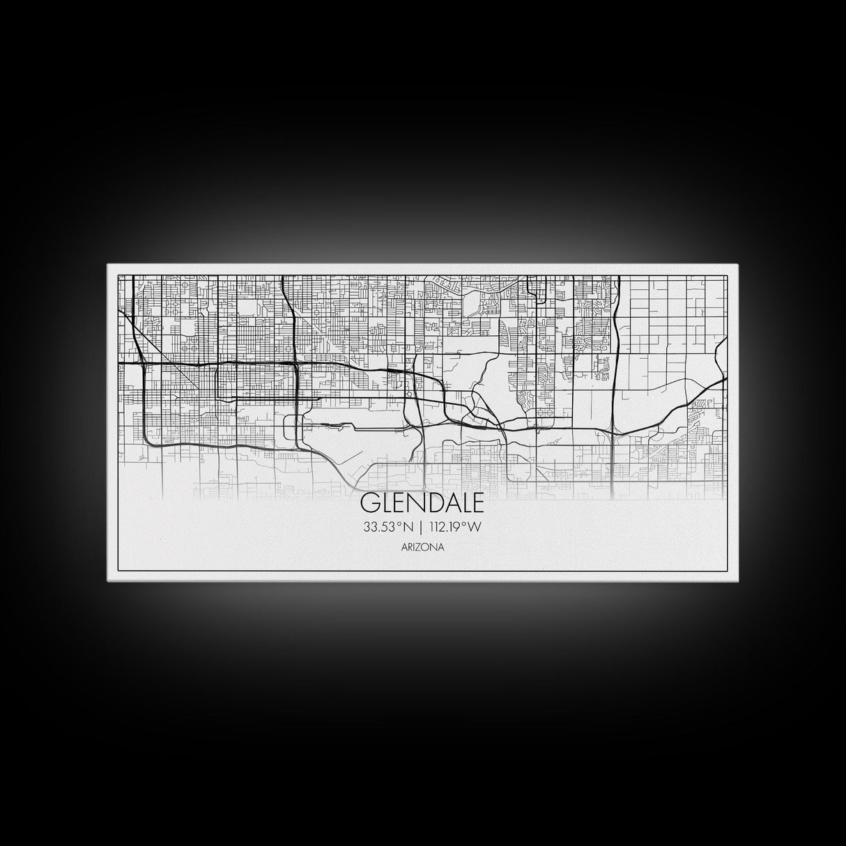 Glendale City Map, Arizona Map, Map Art, Minimalist Art, Wall Art, Canvas Art, Cabin Wall Décor, Entryway Décor,  Room Décor, Gifts For Her