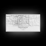 Grand Rapids City Map, Michigan Map, Map Art, Minimalist Art, Wall Art, Canvas Art, Graduation Gift, Modern Farmhouse Wall Art, Office Art