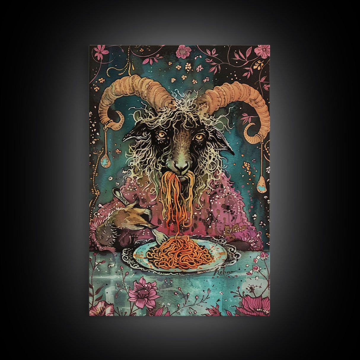 Halloween Sinister Alchemist Framed Canvas Print, Wall Art, Living Room Decor, Halloween Decoration, Spooky Art, Haunted House Art