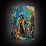 The Ghost Fisherman, Creepy Halloween Art, Framed Canvas Print