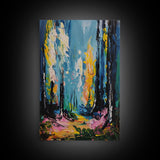 Ghostly Churchyard Framed Canvas Print, Halloween Haunted Church, Spooky Graveyard Art, Gothic Decor, Nighttime Artwork, Framed Canvas Print