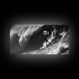 Pirate Surf - Framed Canvas Print - Black & White Photography Style Wall Art - Skull and Cross Bones Wall Art - Manly Decor - Mancave