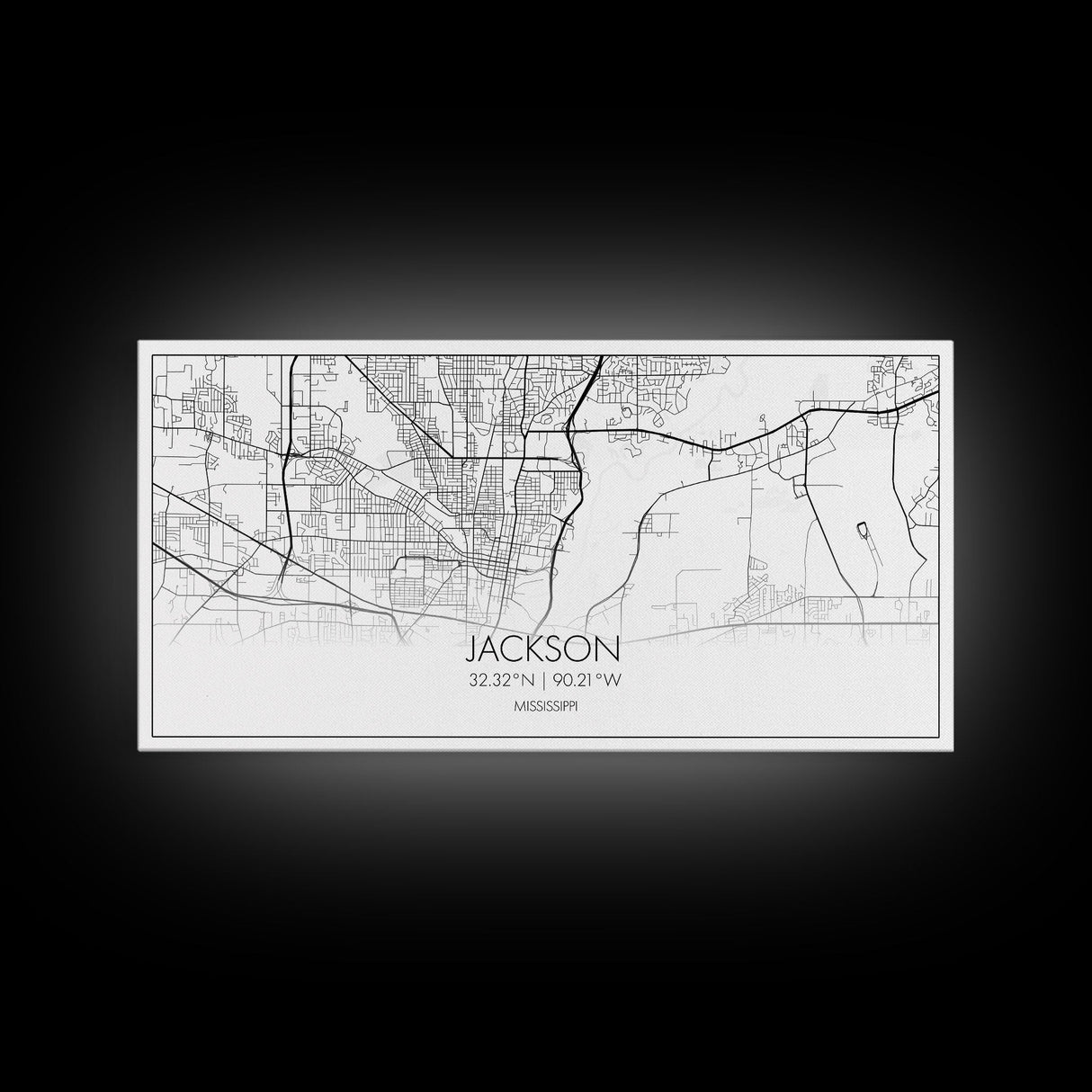 Jackson City Map, Mississippi Map, Map Art, Modern Art, Wall Art, Canvas Art, Apartment Wall Décor, Modern Farmhouse Art, Gift For Men