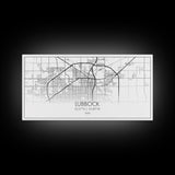 Lubbock City Map, Texas Map, Map Art, Modern Art, Wall Art, Canvas Art, Gift For Women, Living Room Wall Art, Wall Hanging, Texas Wall Art