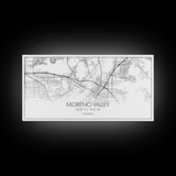 Moreno Valley City Map, California Map, Map Art, Minimalist Wall Art, Wall Art, Canvas Art, Horizontal Print, PHD Graduation Gift, Office