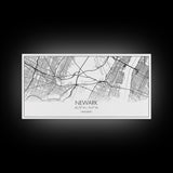 Newark City Map, New Jersey Art, Map Print, Minimalist Wall Art, Wall Art, Canvas Art, Travel Wall Art, Friend Gift, Teen Birthday Gift