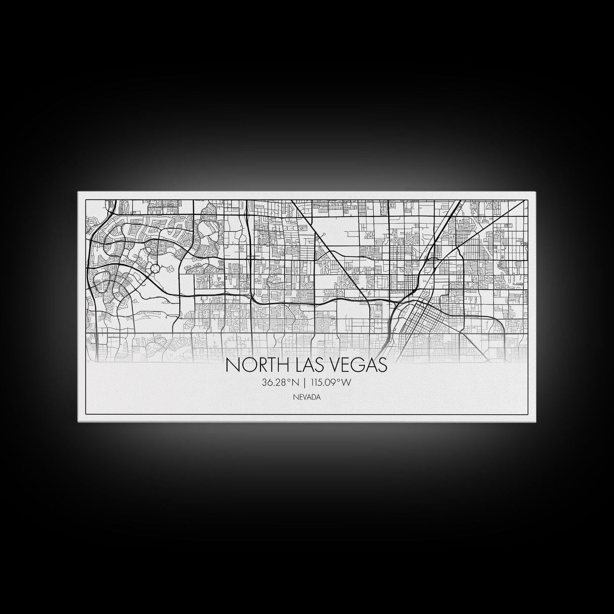 North Las Vegas City Map, Nevada Art, Map Print, Minimalist Wall Art, Wall Art, Canvas Art, Gamer Room Décor, Teacher Gift, Teen Boy Décor