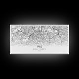 Paris City Map, France Art, Map Print, Minimalist Wall Art, Wall Art, Canvas Art, European Art, Dorm Room Wall Art, Gift For Traveler
