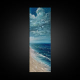 Oversized Tall and Narrow Ocean Landscape Wall Art, Canvas Painting Framed and Printed, Vertical Wall Art for Office, Modern Wall Art Print