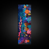 Colorful Underwater Art Print, Vibrant Wall Art Framed on Canvas, Black Light Poster, Fish Poster Art, Vertical Canvas Art, Living Room Art