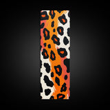 Bold Leopard Print in Orange and Black - Framed Canvas Print, Midcentury Modern Wall Art, Skinny Art, Tall Art, Living Room Decor